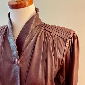 JULIUS Vintage Leather Stand Collar Jacket S